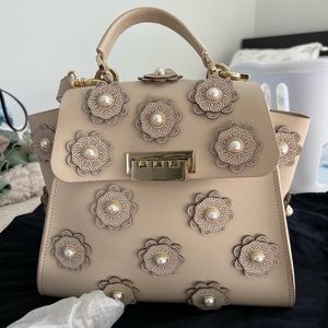 Zac Posen Leather Eartha Floral Backpack Purse